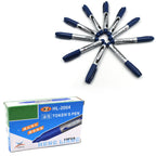 Smooth writing blue permanent marker, creating clear and vibrant text.