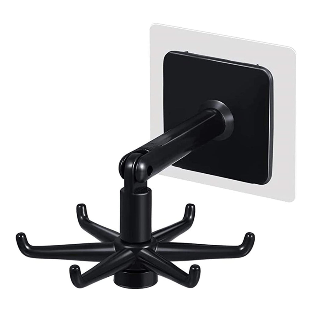 Multiple rotatable hooks arranged for efficient under-cabinet storage solutions