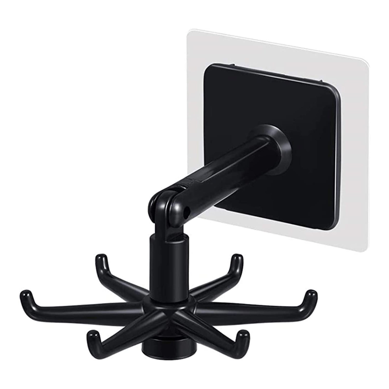 Multiple rotatable hooks arranged for efficient under-cabinet storage solutions