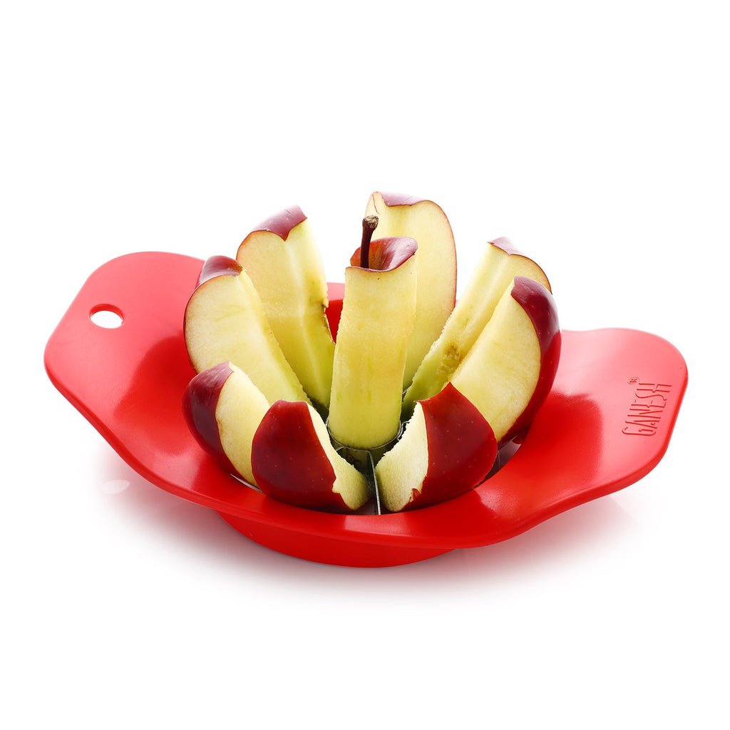 Ganesh Apple Cutter resting on a clean surface, emphasizing its compact design.