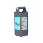 Display of the versatile plastic vegetable slicer grater highlighting its multiple functions for kitchen use.
