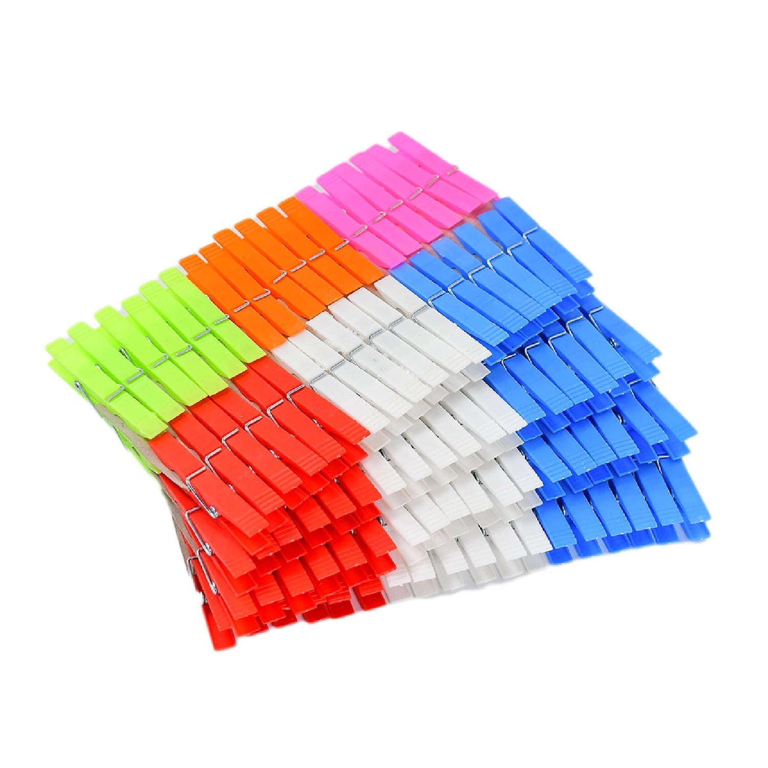 Close-up of sturdy plastic clothes clips designed for cloth drying.