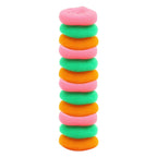Multi-surface round plastic-nylon scrubbers, pack of 12, for a sparkling home.
