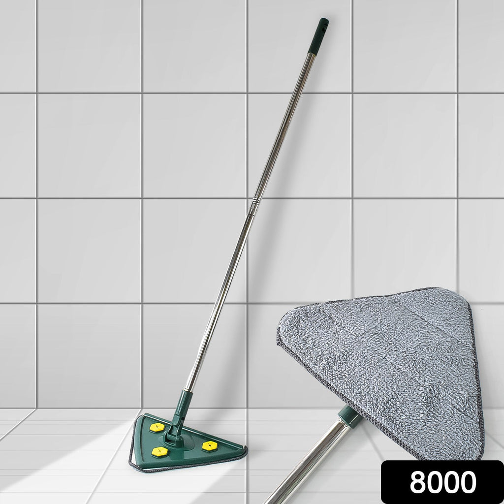 Packaging for the Velvet Wipe triangle mop, highlighting its features.