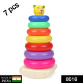 Close-up view of the colorful Kids Stacking Rings in a teddy bear design.
