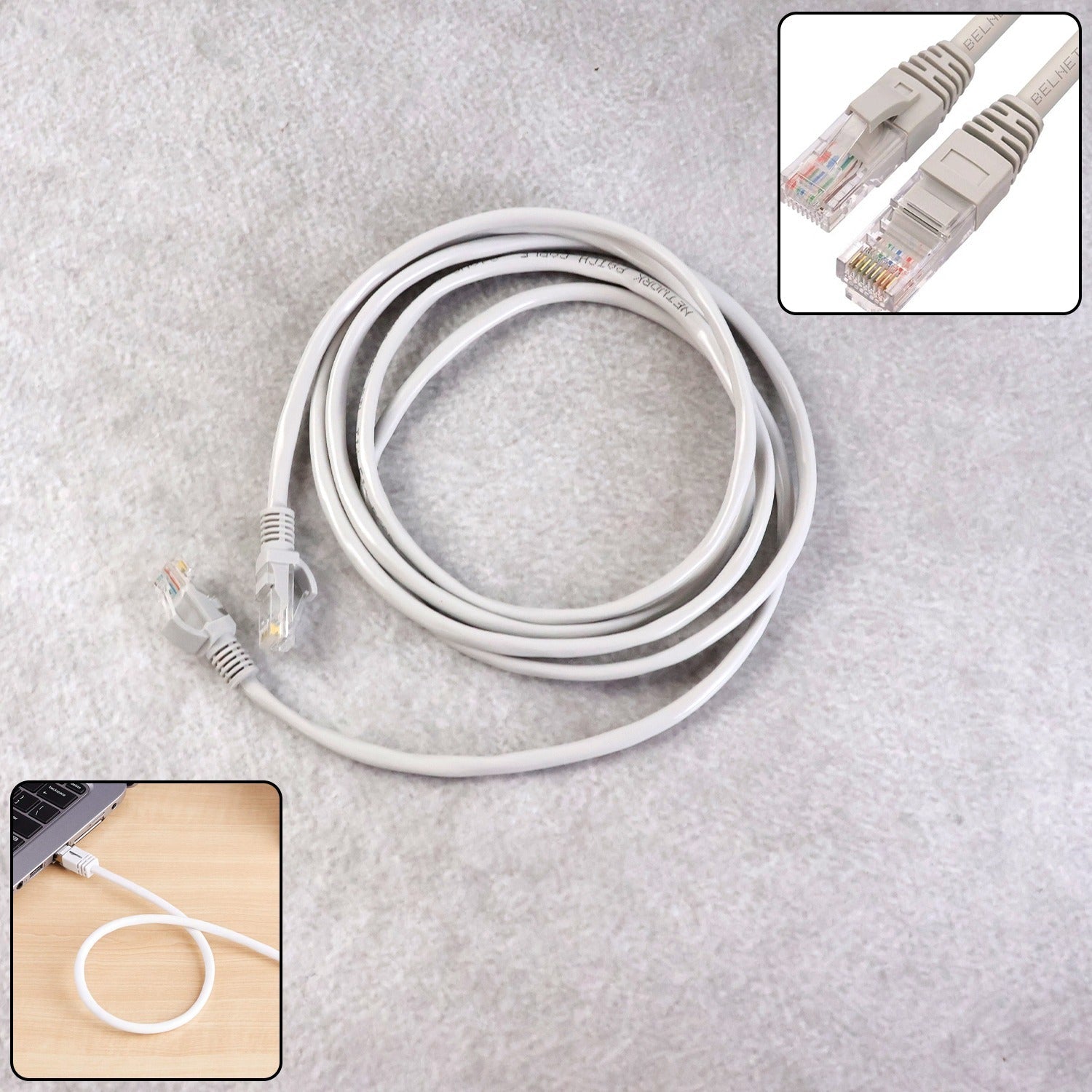 High-speed LAN Ethernet cable with RJ45 connector for reliable networking