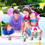 Kids' party straws showcasing playful cartoon truck designs.