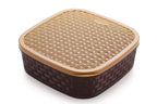 Top-down view of the Masala Dabba, highlighting individual spice compartments.
