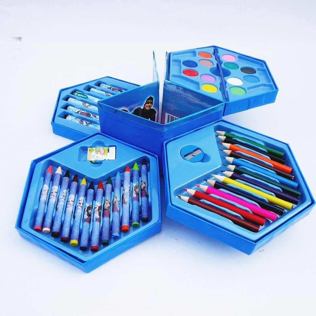Compact 46 Pcs Kids Art Set box, ideal for easy storage and portability for young artists.