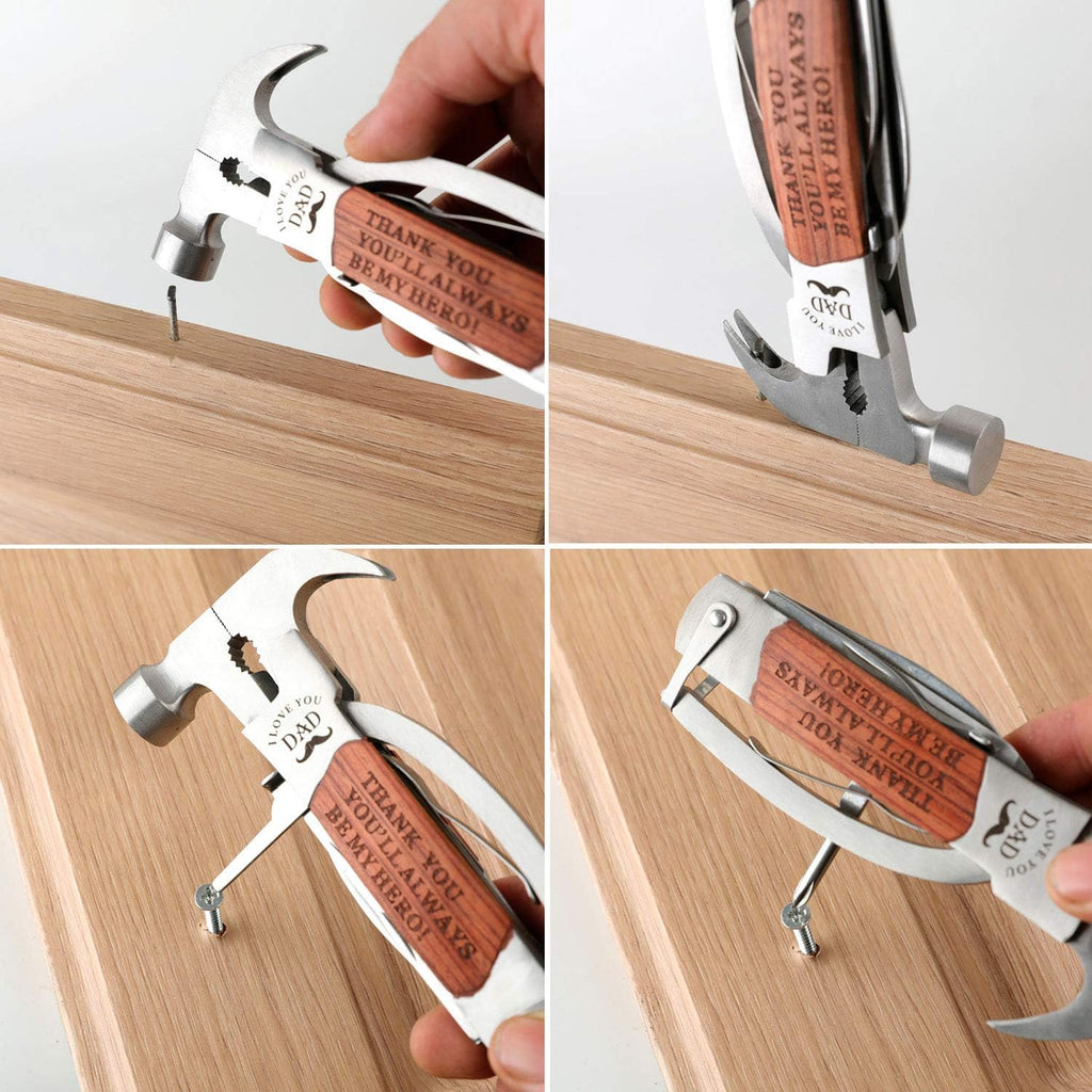 A complete hammer multitool kit, featuring a bottle opener, great for Christmas gifts.
