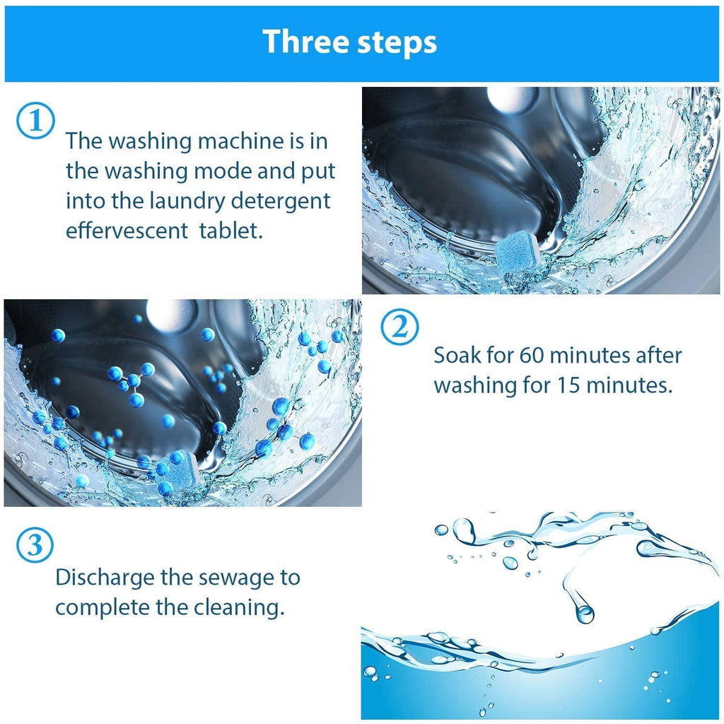Packaging for Storenzo Washing Machine Cleaner Tablets.