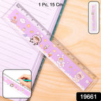 Durable kids plastic ruler featuring cute cartoon prints and clear markings