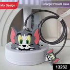 Silicon cartoon charger cover protecting an iPhone 18-20W charger.