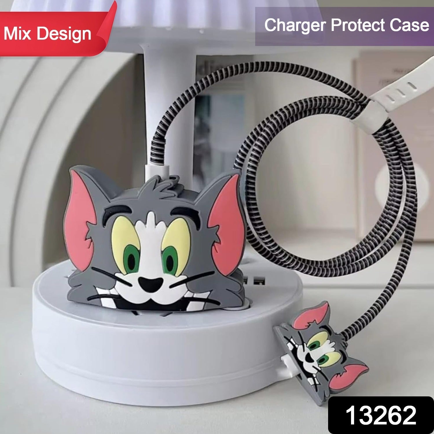 Silicon cartoon charger cover protecting an iPhone 18-20W charger.