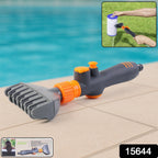 Close-up of pool filter cartridge cleaner nozzle showing ergonomic handle