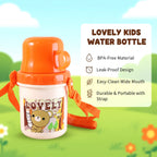 Side view of kids plastic cup featuring spill-resistant lid