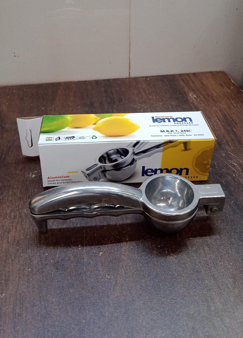 Pure, seedless juice being extracted by the efficient lemon squeezer.