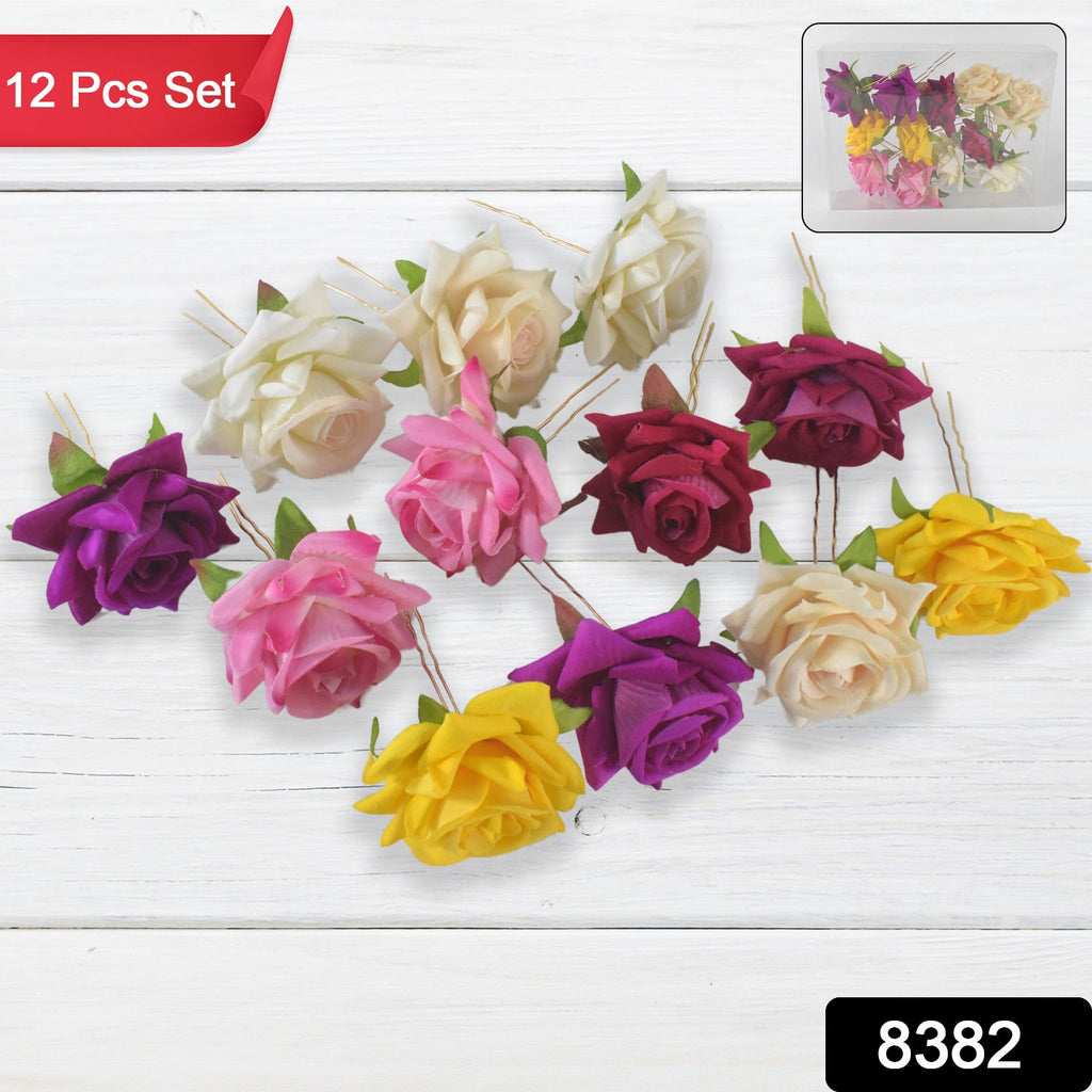 Bright flowing flower hair pin enhancing hairstyle with vivid color