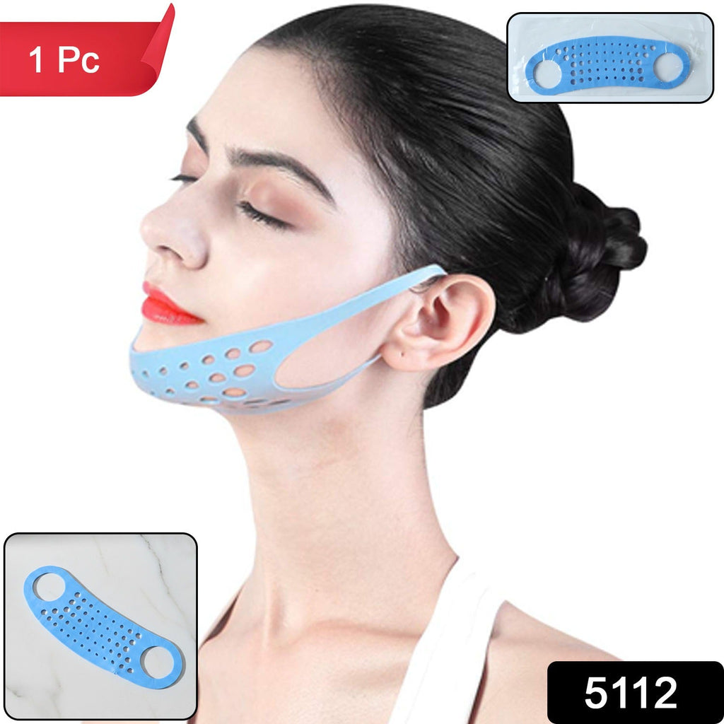 Face mask ear saver strap securing mask behind head to prevent ear pain