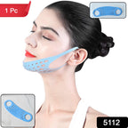 Face mask ear saver strap securing mask behind head to prevent ear pain