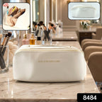 Compact waterproof cosmetic storage bag with zipper and handle
