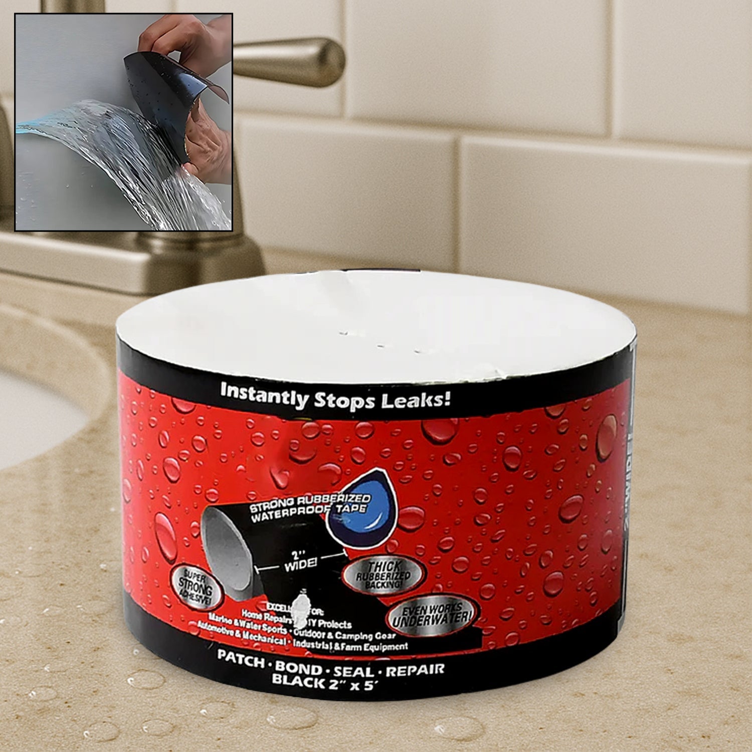 Leak-proof sealing tape roll 50mm x 1.5m for waterproof repairs