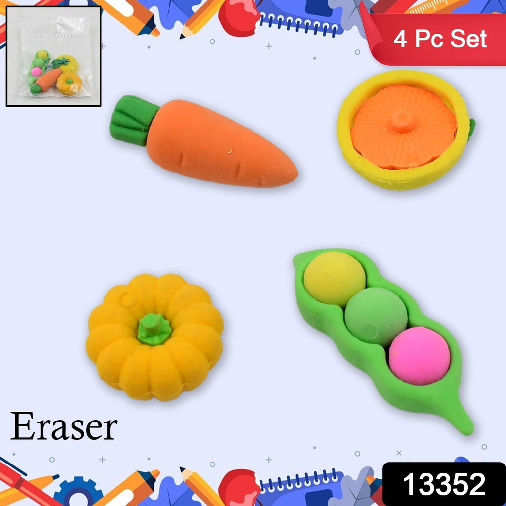 Detailed view of fancy, stylish erasers with unique shapes and bright colours.