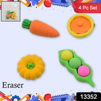 Detailed view of fancy, stylish erasers with unique shapes and bright colours.