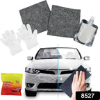 Close-up of a car's painted surface being polished with the Nano Scratch Remover Cloth.