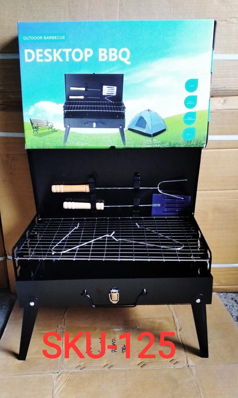 Diagram illustrating the compact dimensions of the FirePot Portable Barbecue Grill.