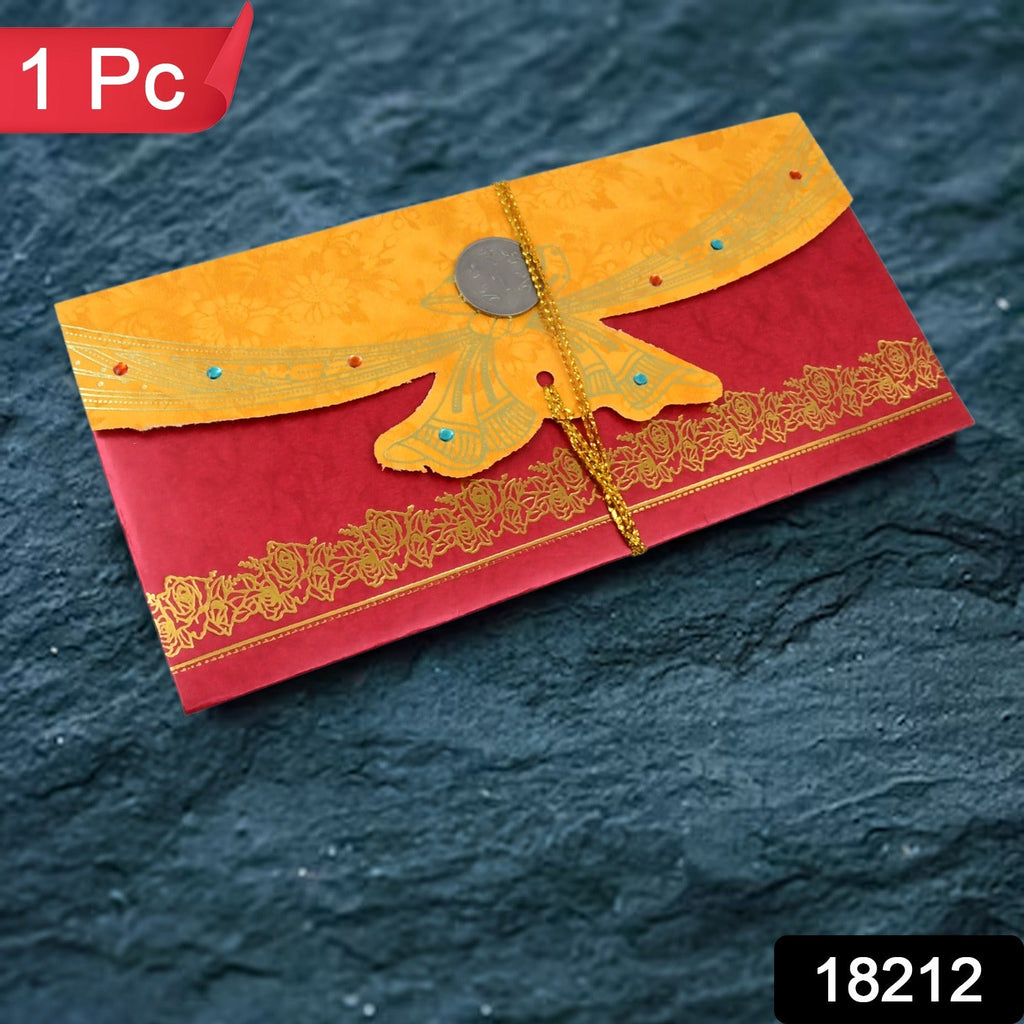 Close-up of a premium multicolour cash gift cover with intricate traditional Indian design.