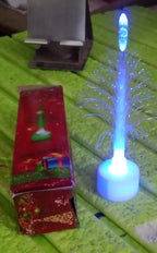 The LED tree candle light packaged, ready for gifting.