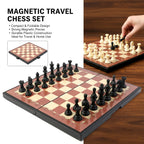 Compact foldable chess board game rolled out for play