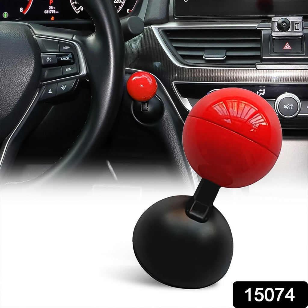 Close-up of bright colored Ball Design push start button cover