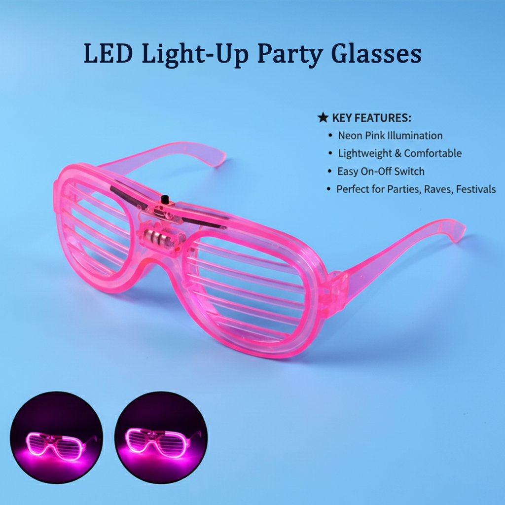 Light-up LED party glasses accessory for festive occasions