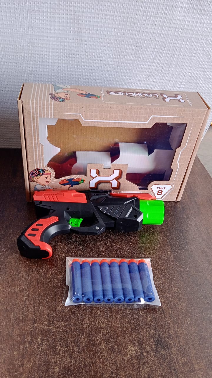 Gift-ready packaged soft bullet gun toy for kids birthday or festival
