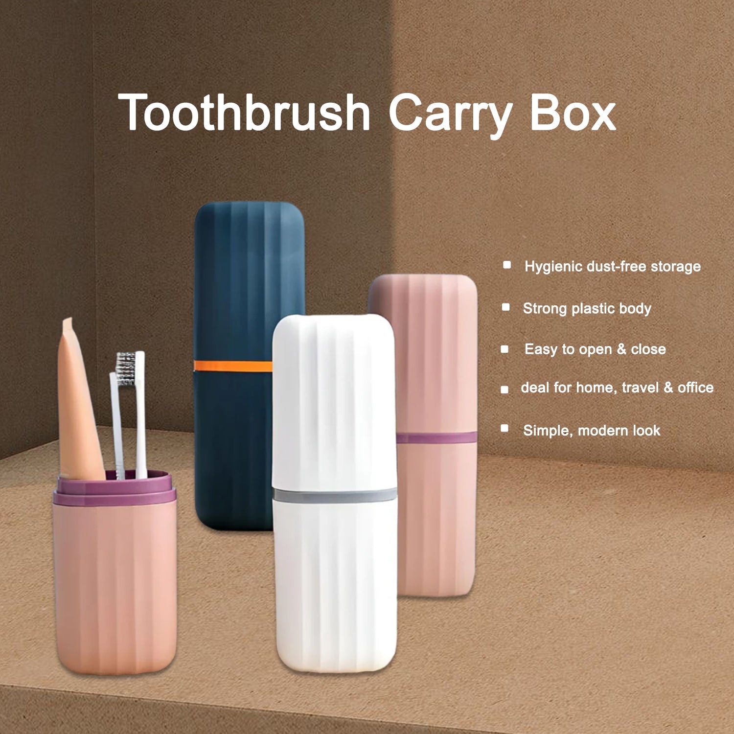 BrushedUp branded portable toothbrush travel case 2-pack