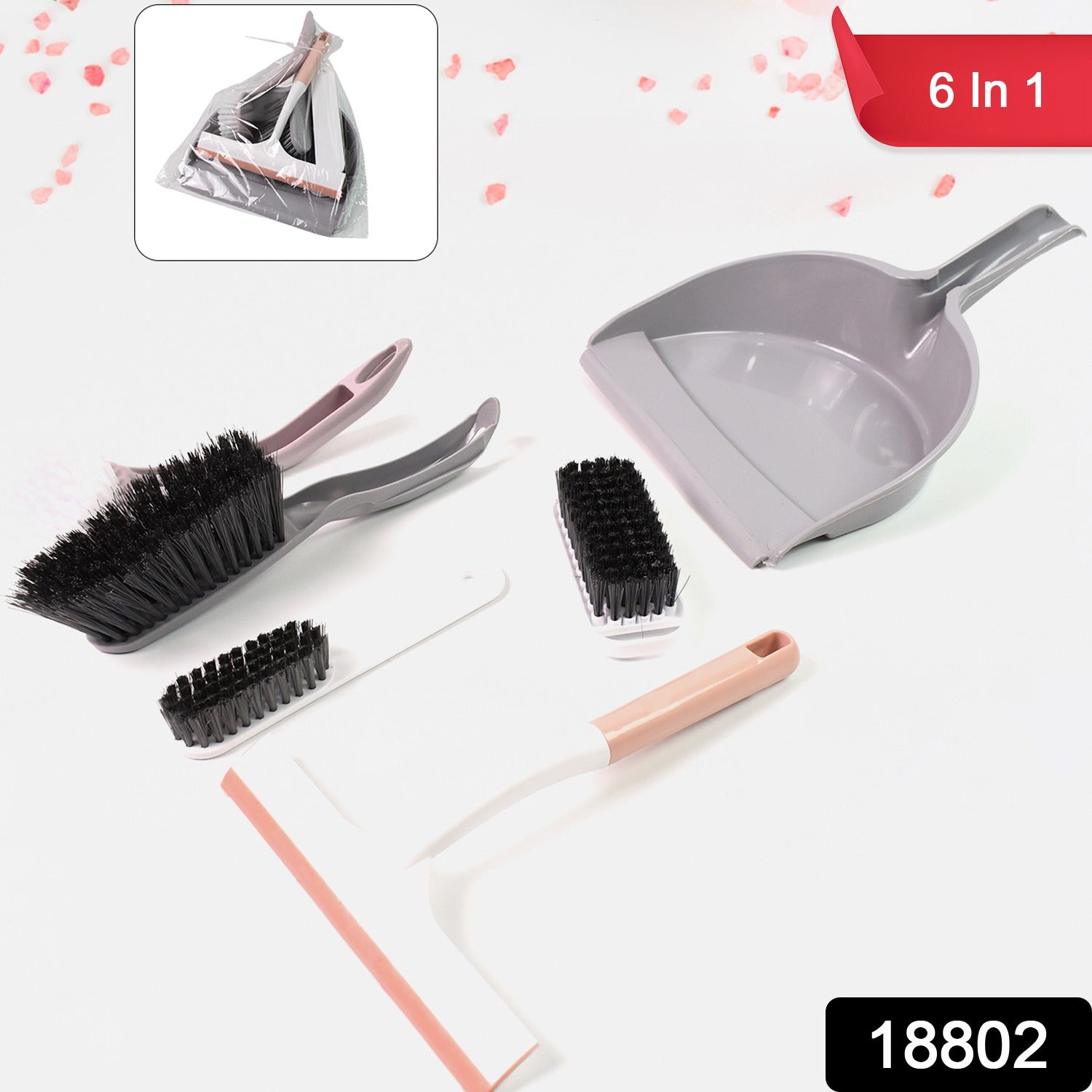 ToolMate Pro 6-in-1 multipurpose cleaning tool set displayed with all components.