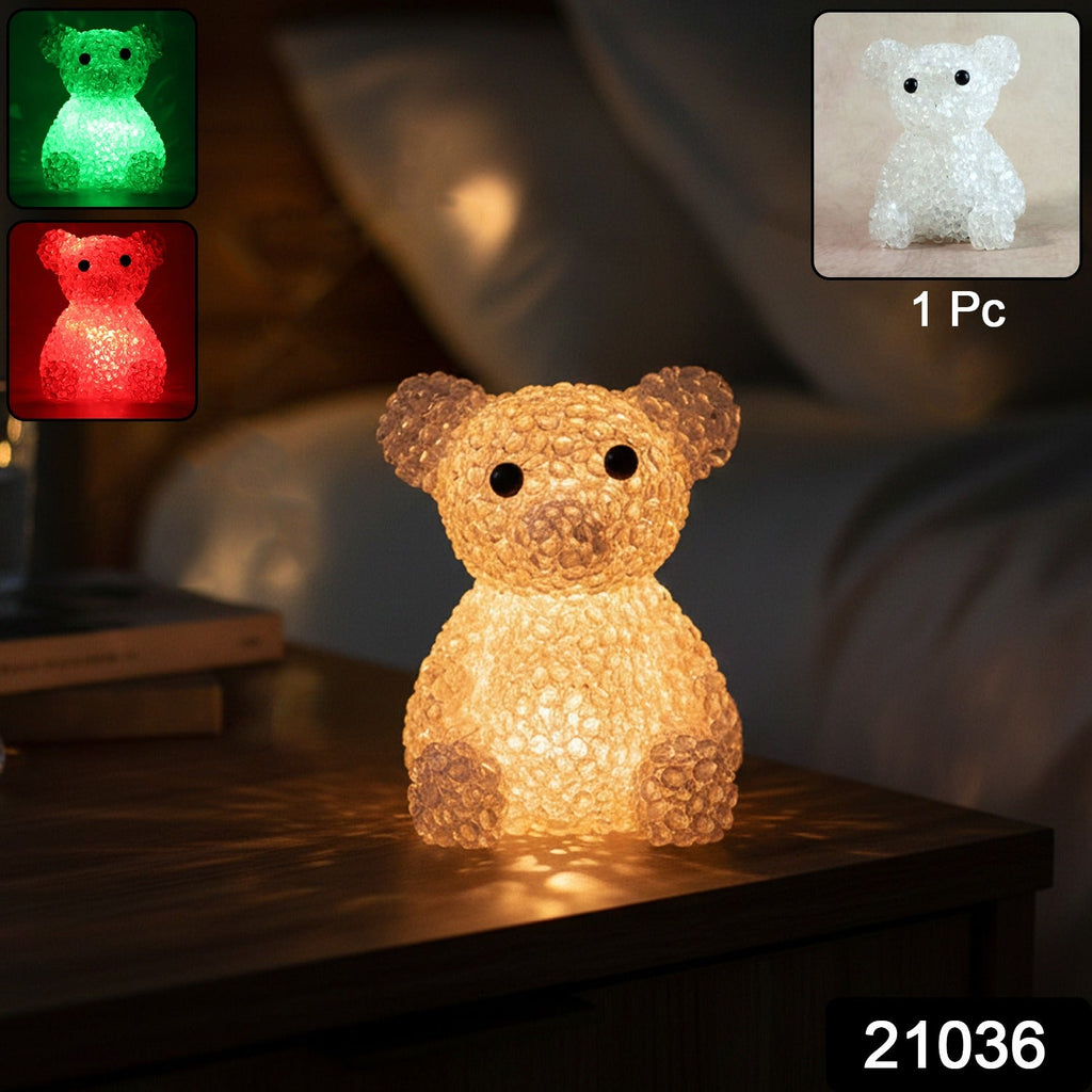 LED night lamp in bear shape emitting soft ambient light