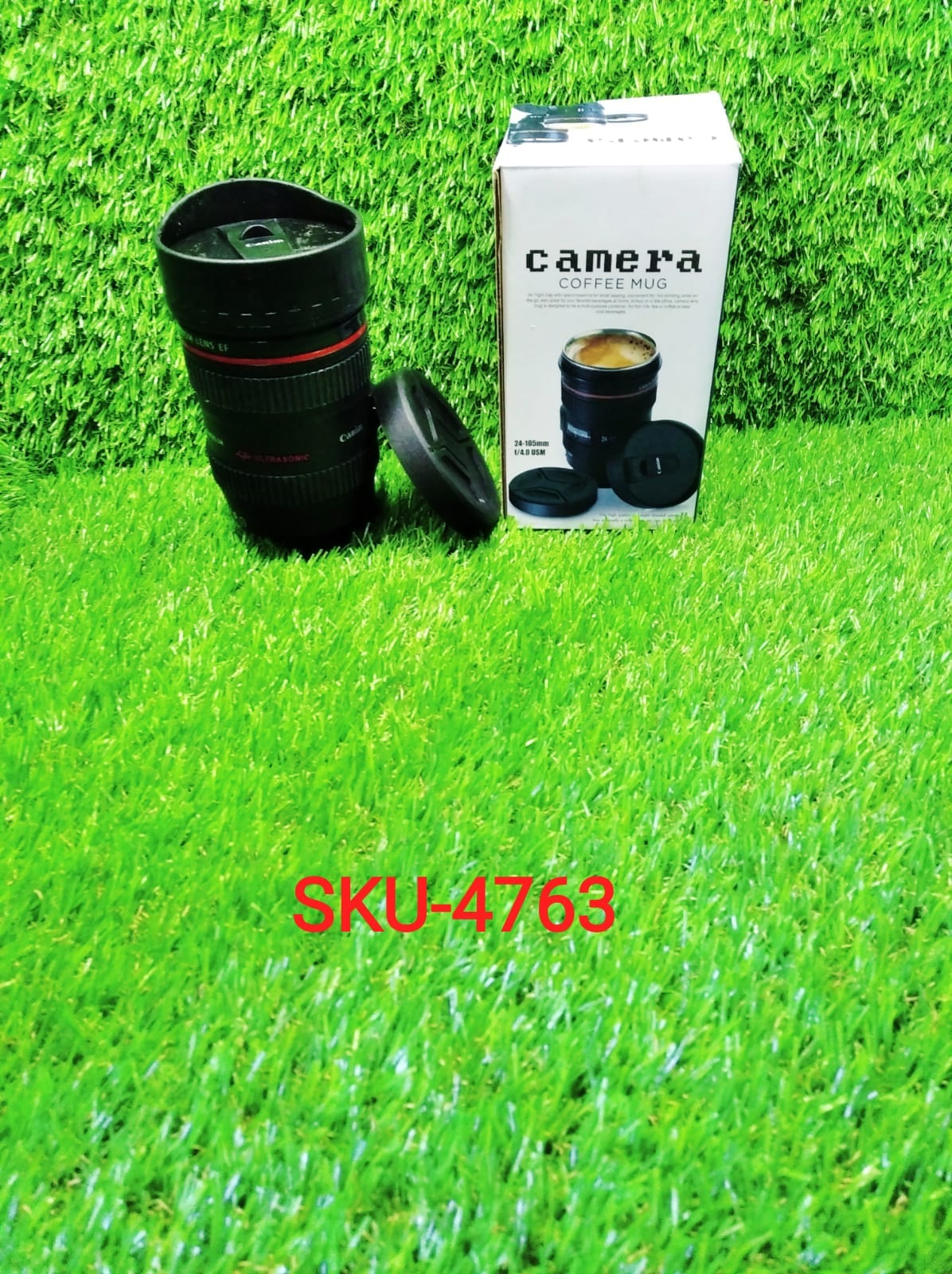 Ergonomic design of the camera lens coffee mug, perfect for a comfortable grip.
