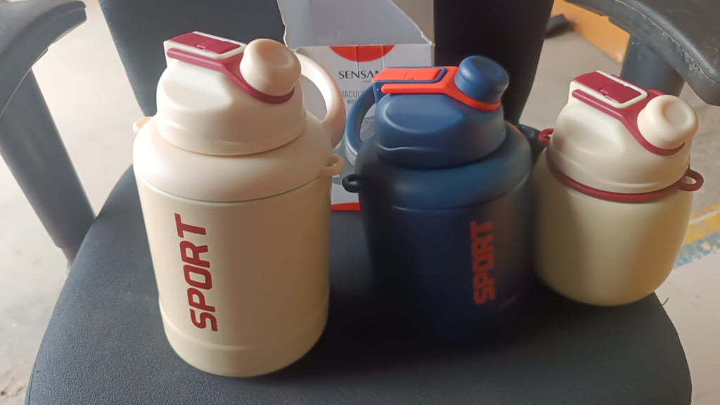 Leak-proof sports vacuum bottle with shoulder strap for outdoor activities