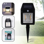 18W solar wall double light with motion sensor installed outdoors