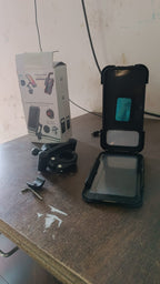 Packaging and included accessories for the Indo Glow waterproof bike phone mount.