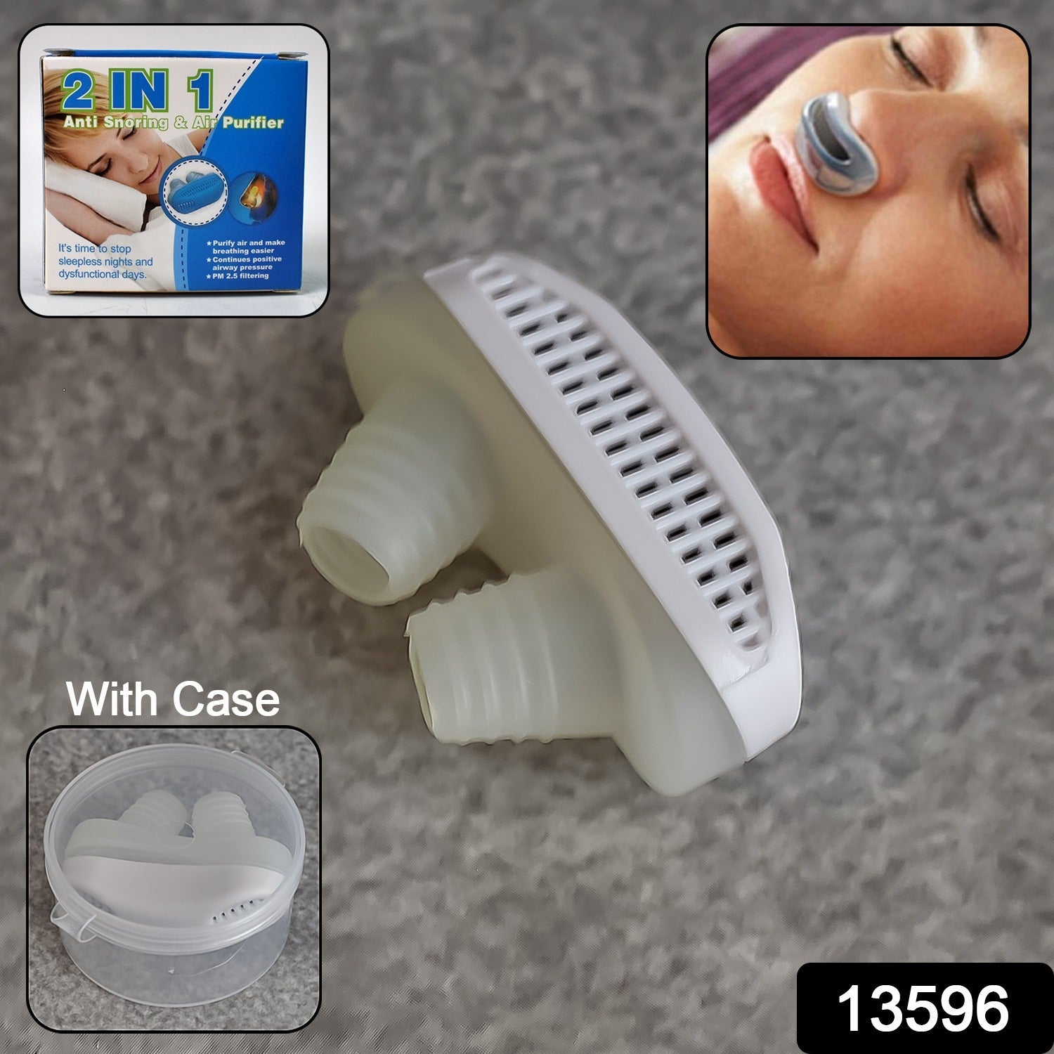 Close-up view of the ergonomic design of the Anti-Snoring Nose Clip.