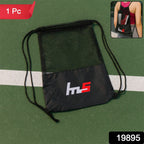 Lightweight mesh drawstring gym sack holding a water bottle and workout gear.
