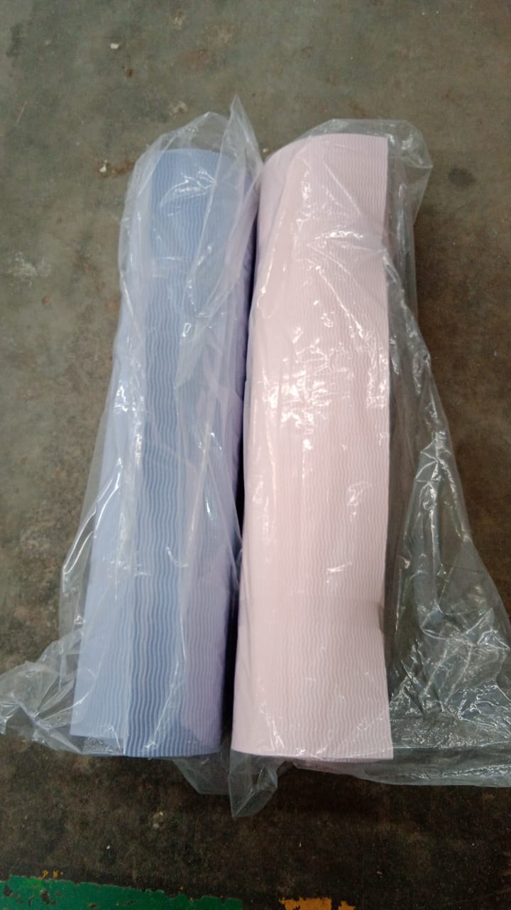 Printed yoga mat featuring anti-slip textured surface