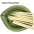 Close-up of 25 cm bamboo BBQ skewers showcasing their smooth, natural texture.