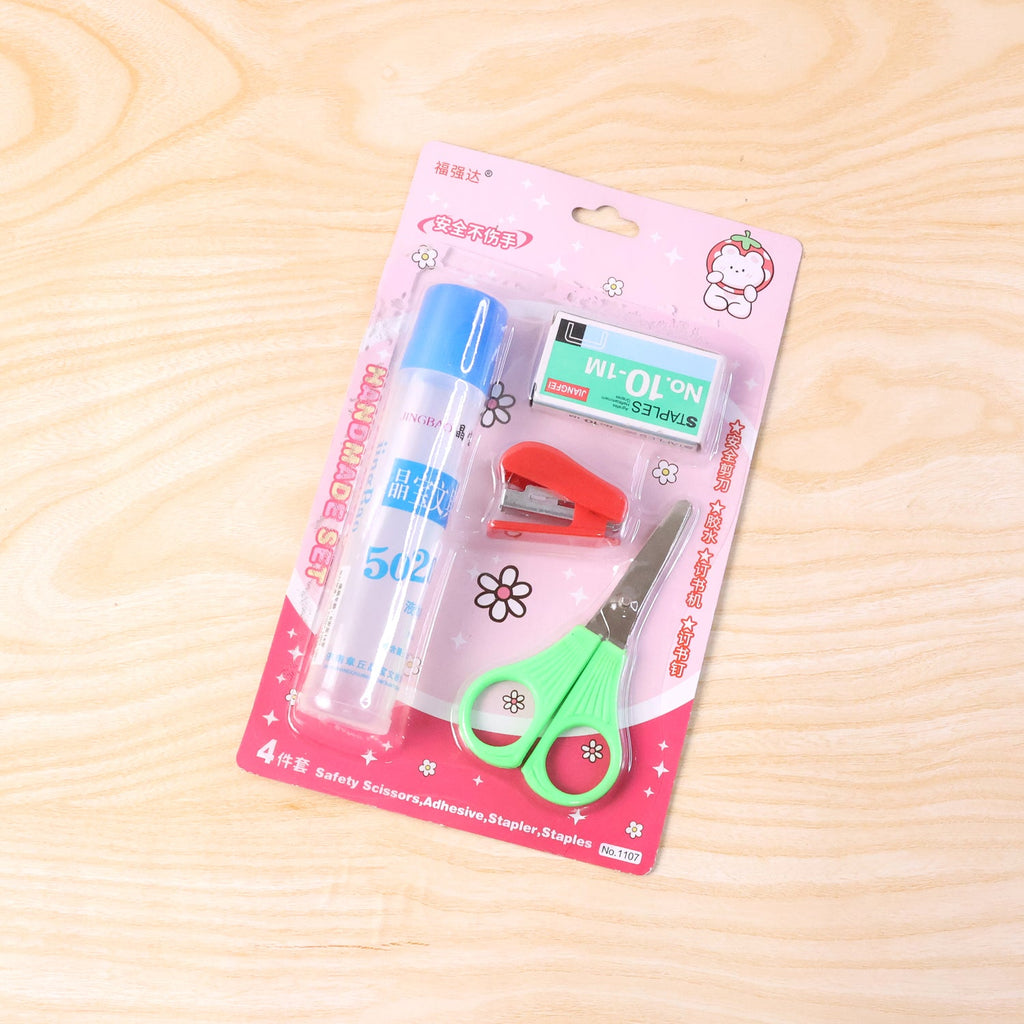 Kids DIY craft set showcasing colored crafting tools ideal for school and home projects
