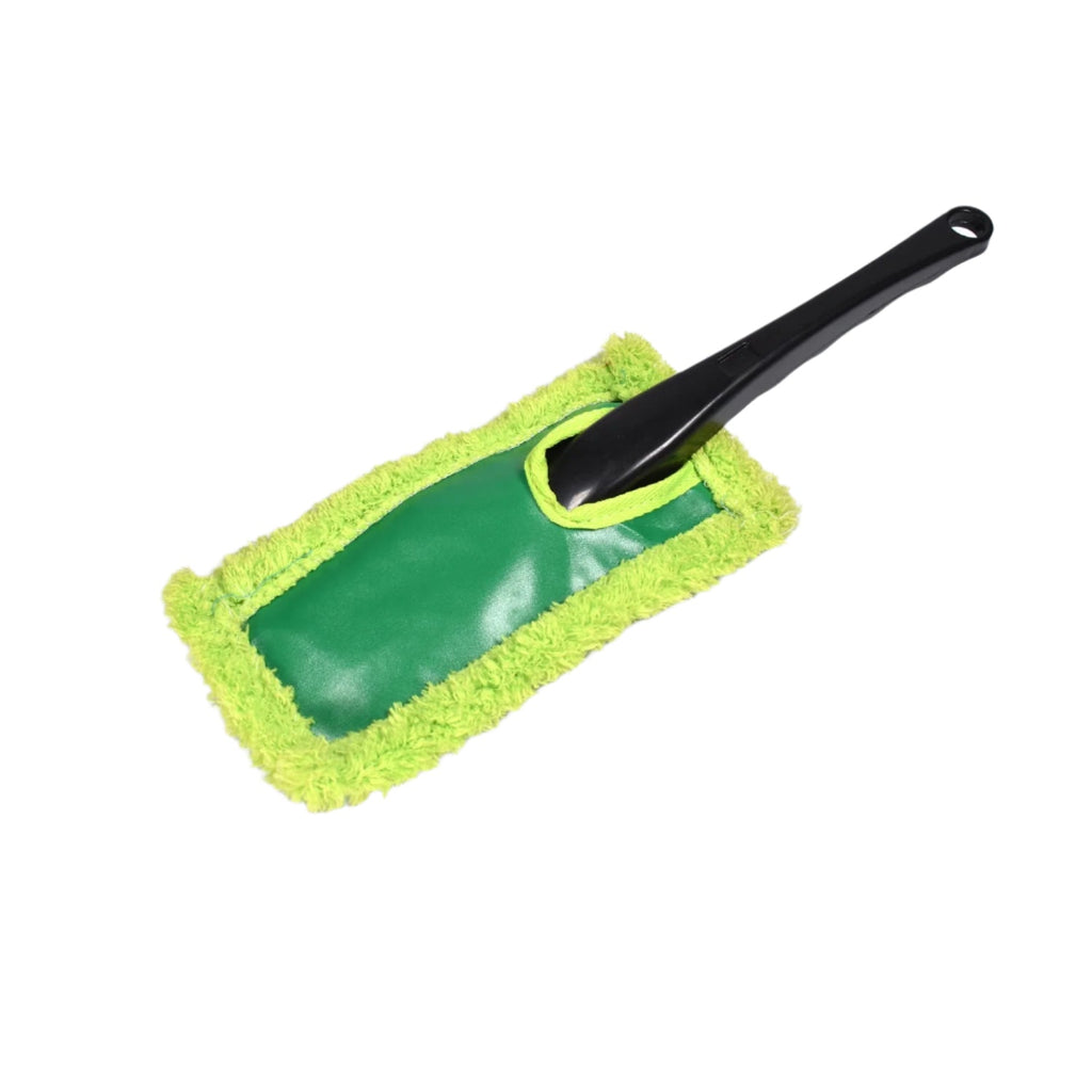 Close-up of the plush microfiber strands of the car duster for efficient dust removal.