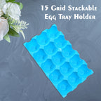 Side angle of the stackable 15 egg storage tray, showcasing its design.